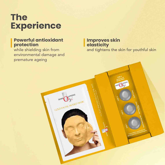 O3+ Gold Facial Kit contents and steps