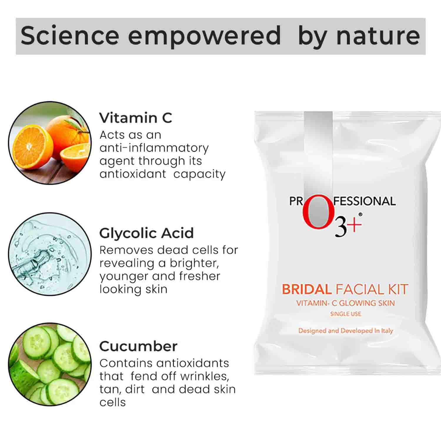 O3+ Bridal Vitamin C Facial Kit ingredients
