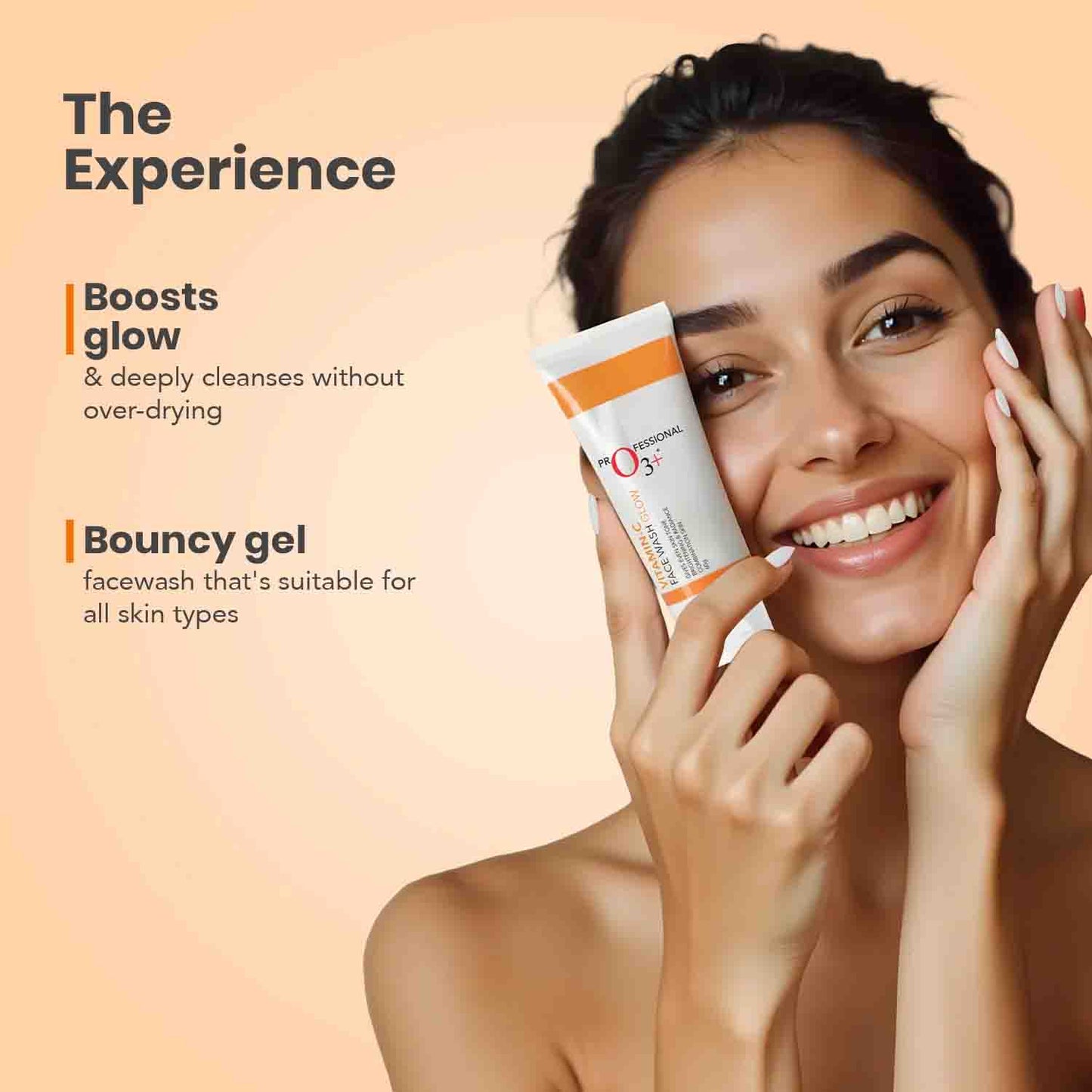 O3+ Vitamin C Face Wash key benefits panel