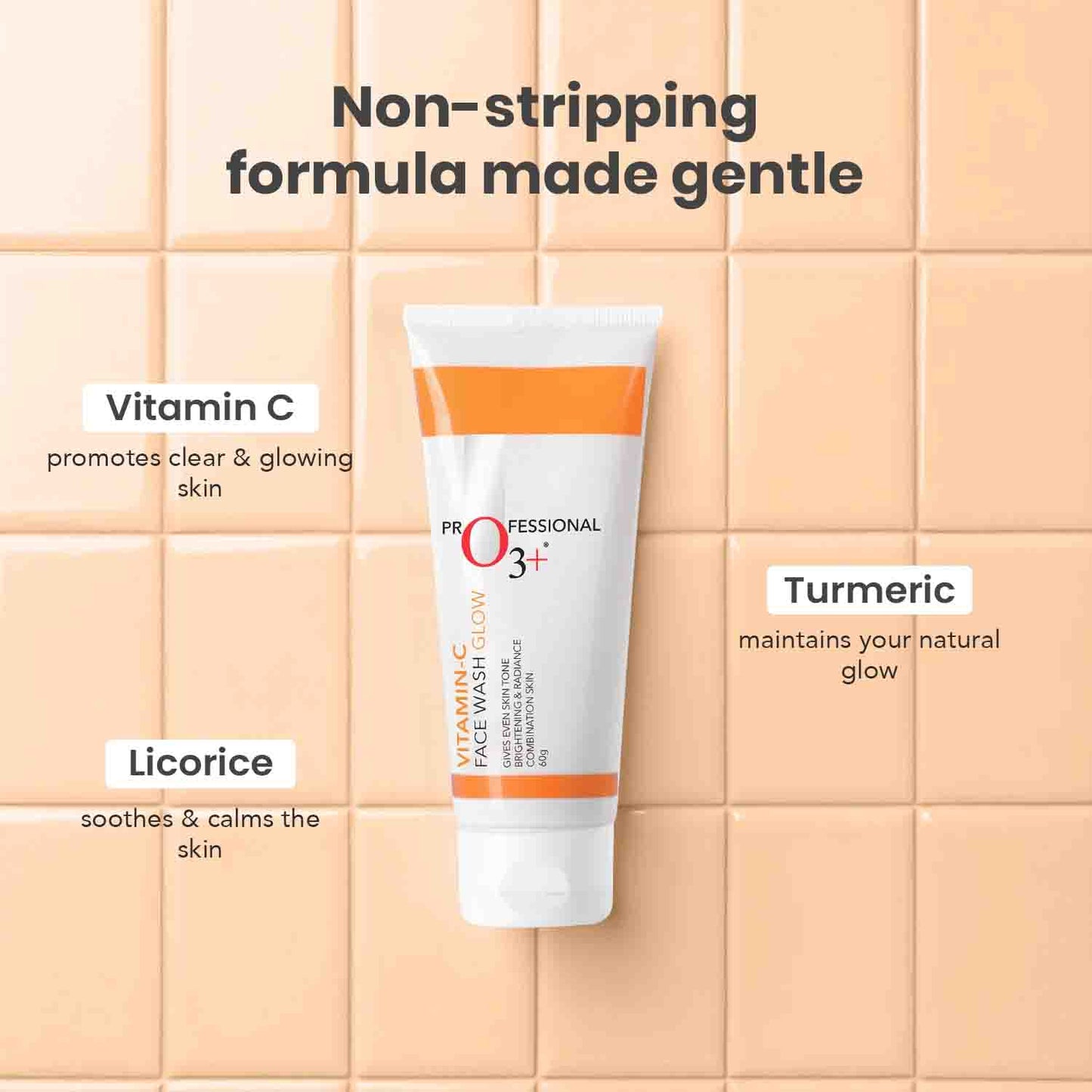 O3+ Vitamin C Face Wash glowing skin result