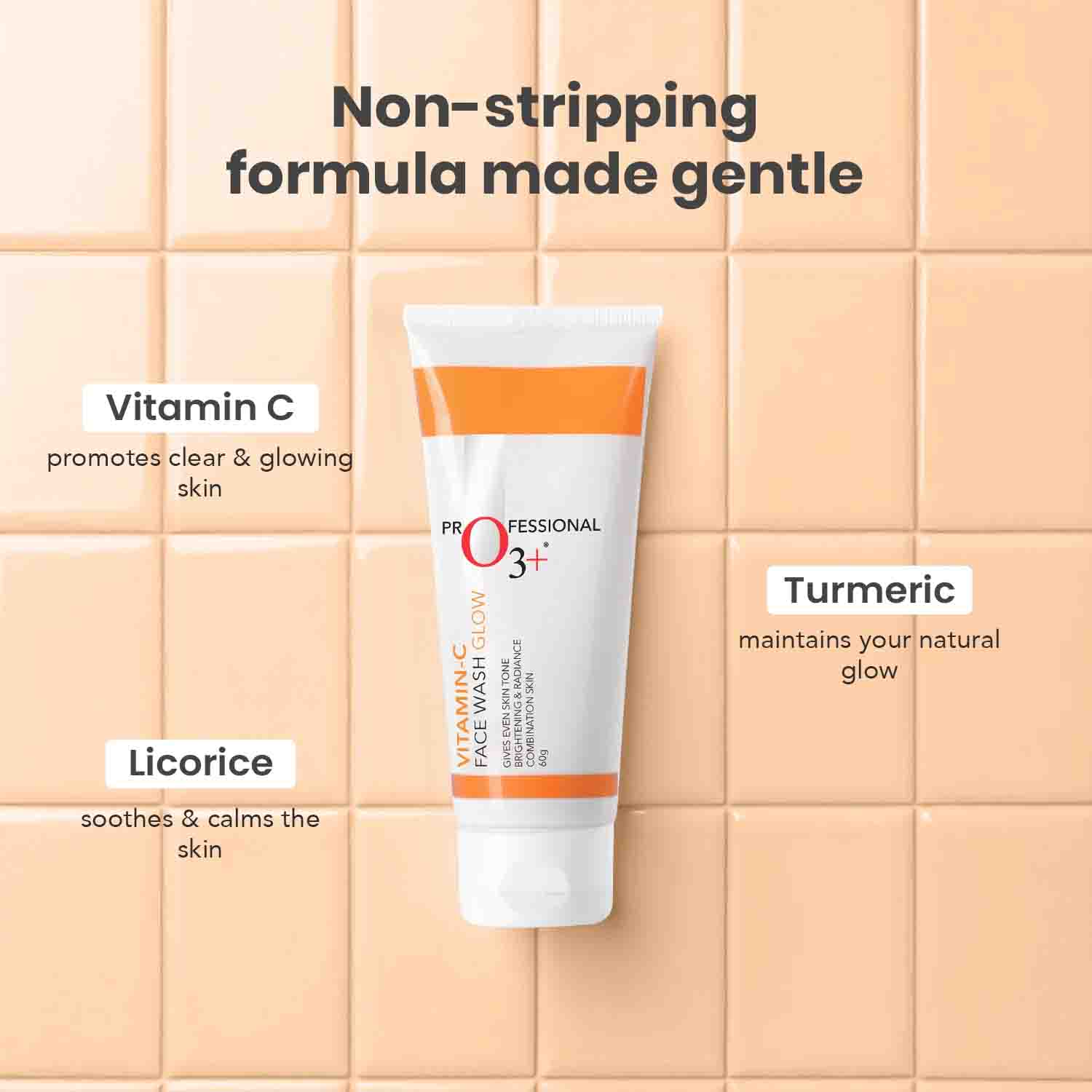 O3+ Vitamin C Face Wash glowing skin result
