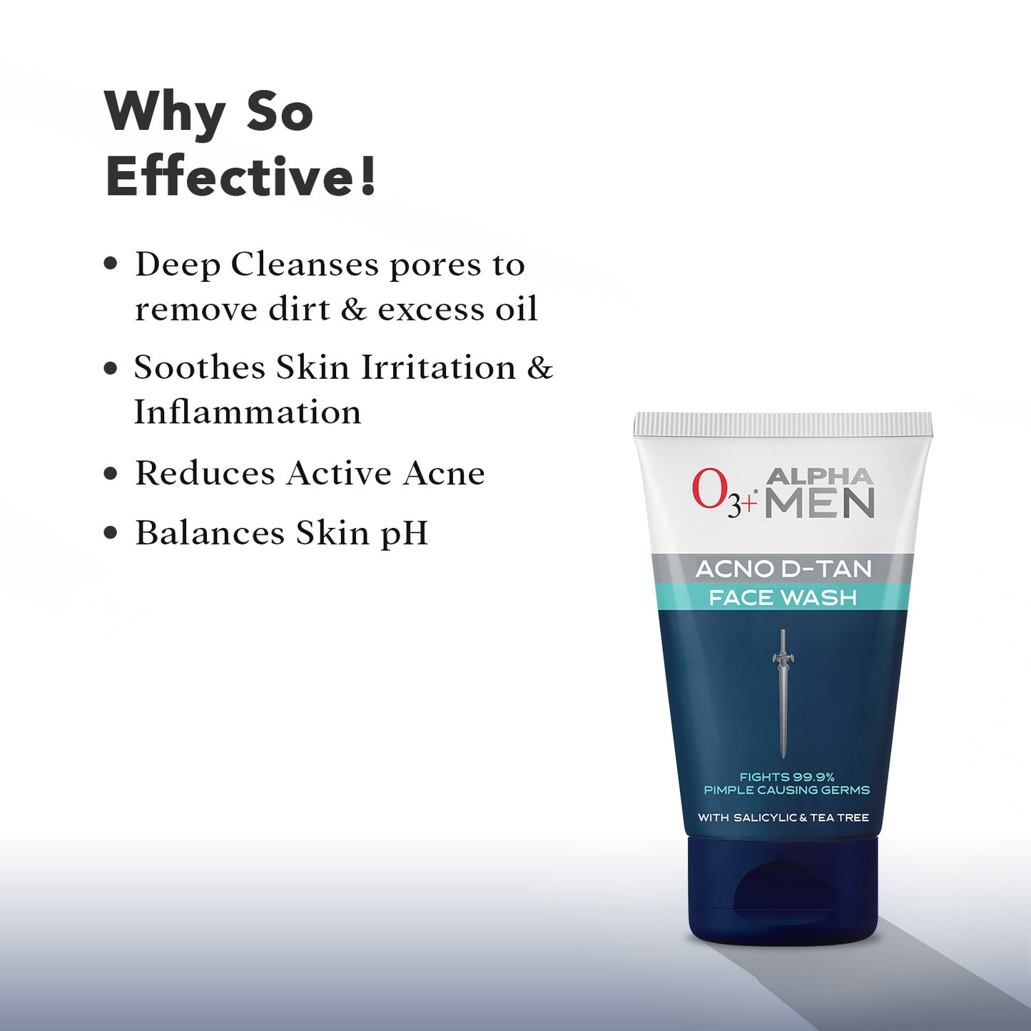 O3+ Alpha Men Acno D-Tan Face Wash with Tea Tree and Salicylic Acid