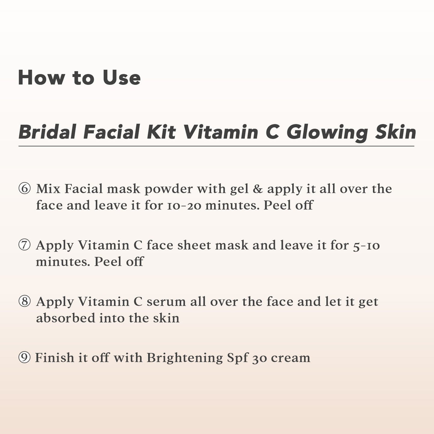 O3+ Vitamin C Kit how to use steps 6-10