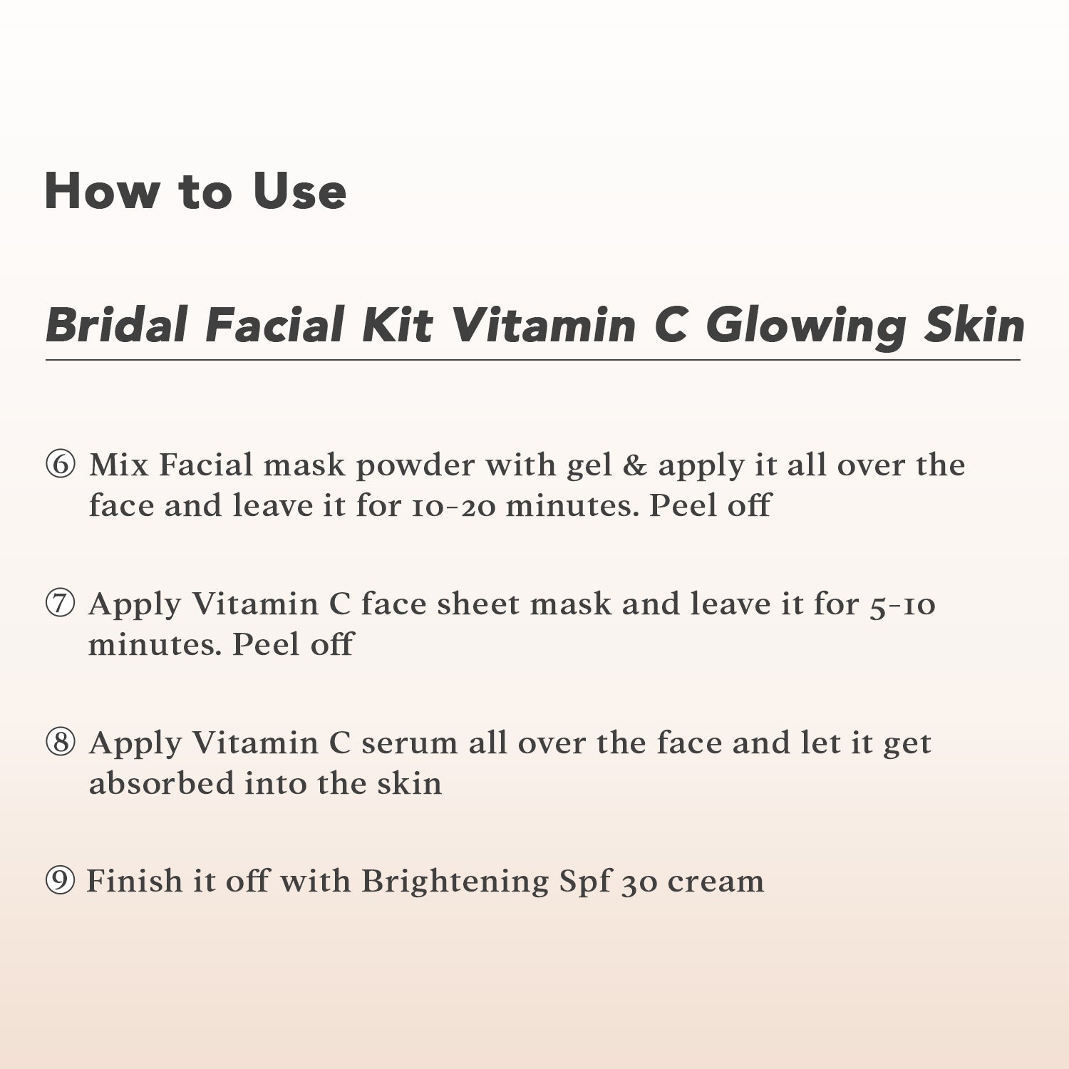 O3+ Vitamin C Kit how to use steps 6-10