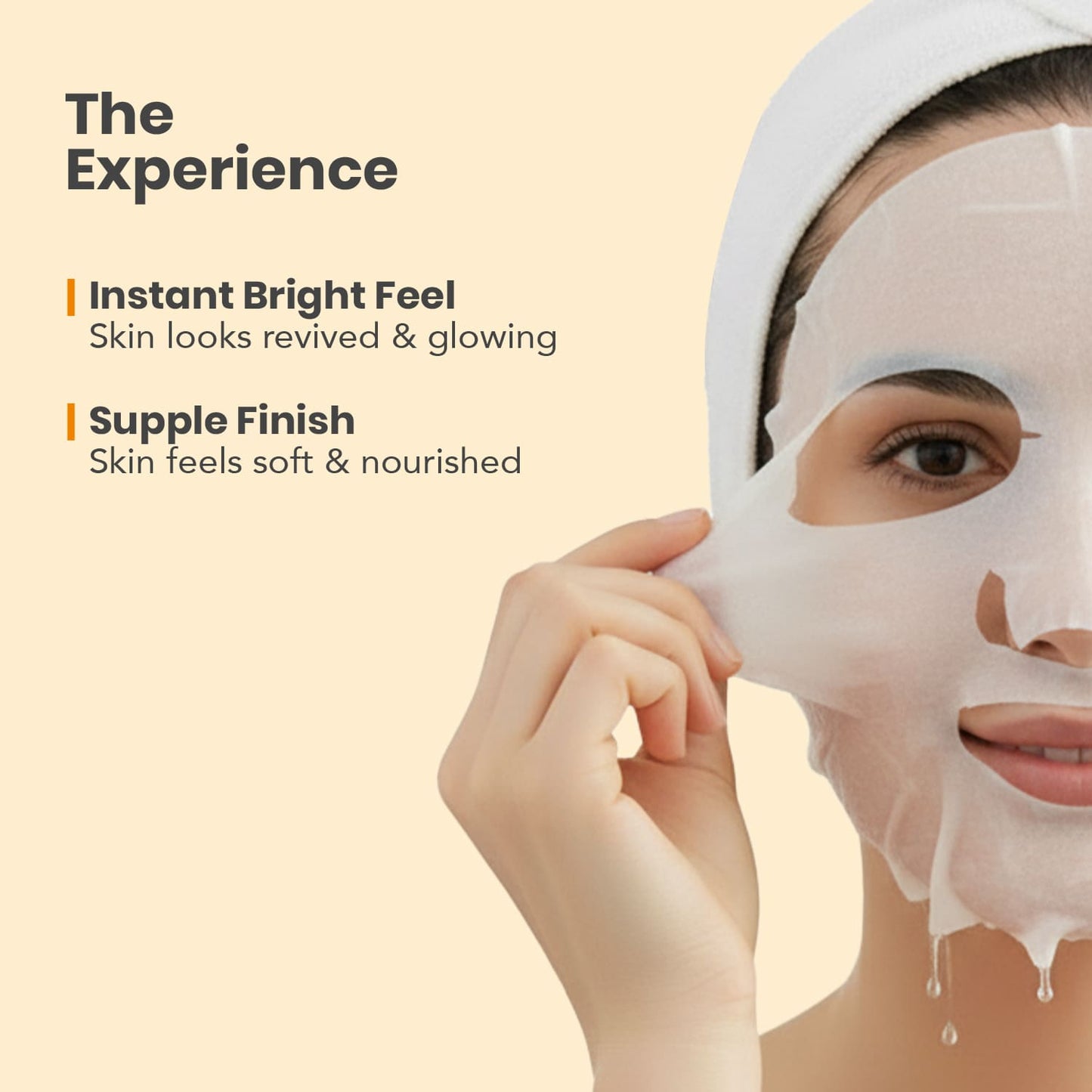 O3+ Vitamin C Sheet Mask key ingredients - Vitamin C, Glycolic Acid, Hyaluronic Acid