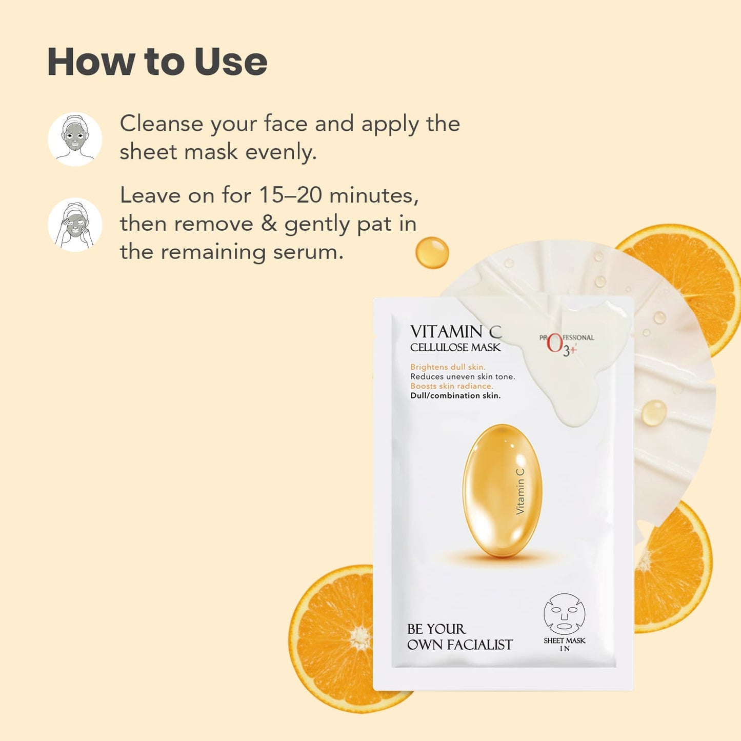 O3+ Facialist Vitamin C Mask 92% instant relief IBA tested