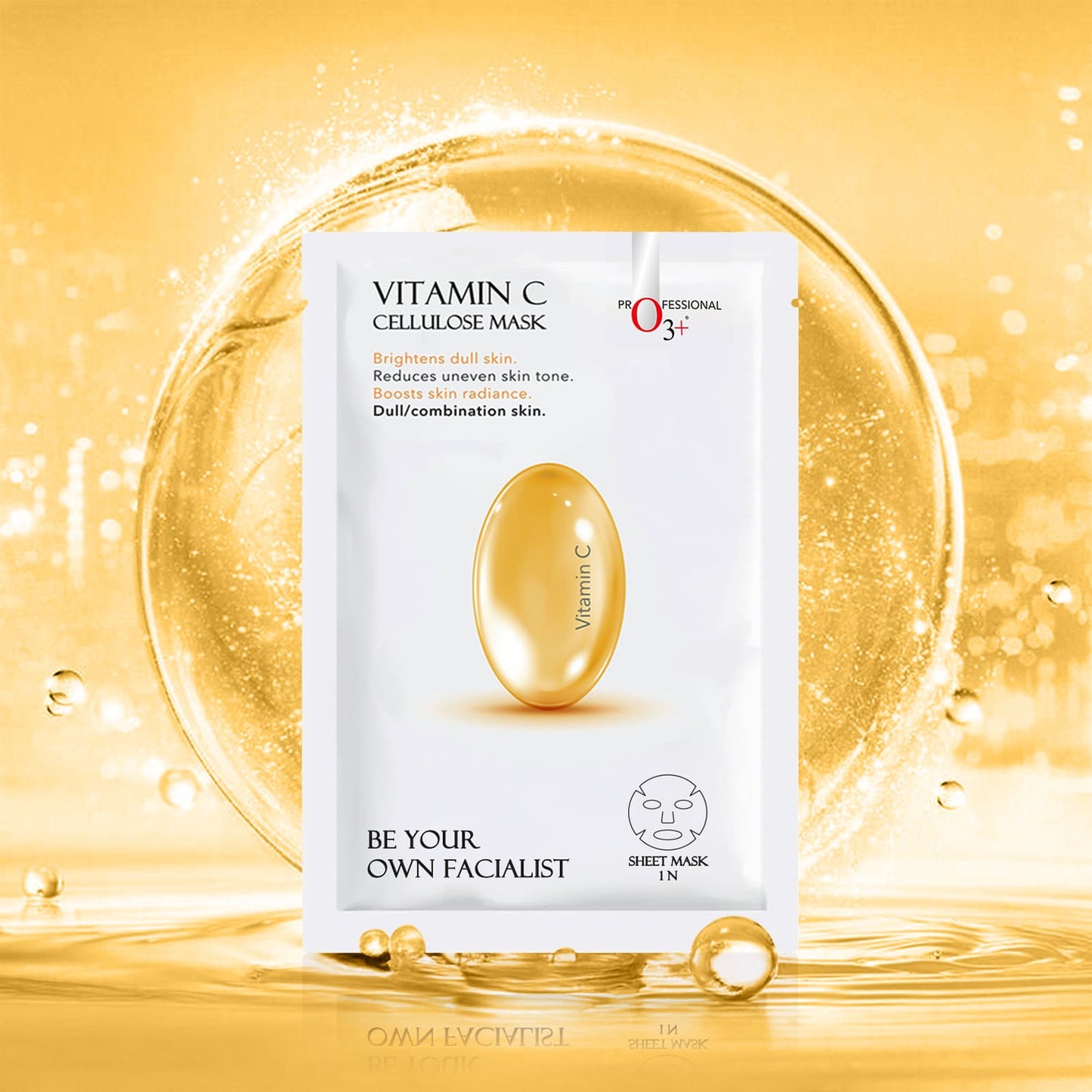 O3+ Vitamin C Cellulose Mask model radiant skin