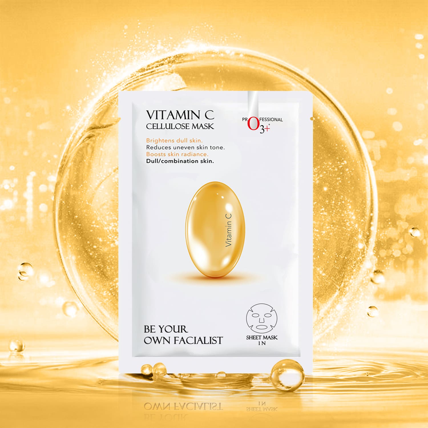 O3+ Vitamin C Cellulose Mask model radiant skin