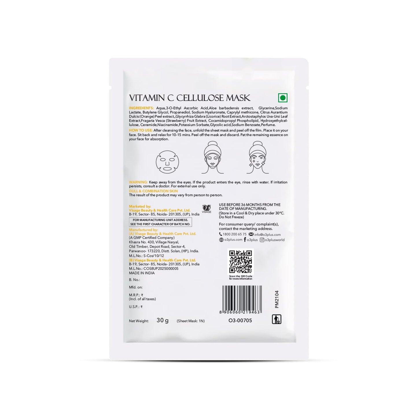 O3+ Facialist Vitamin C Cellulose Mask lifestyle glow