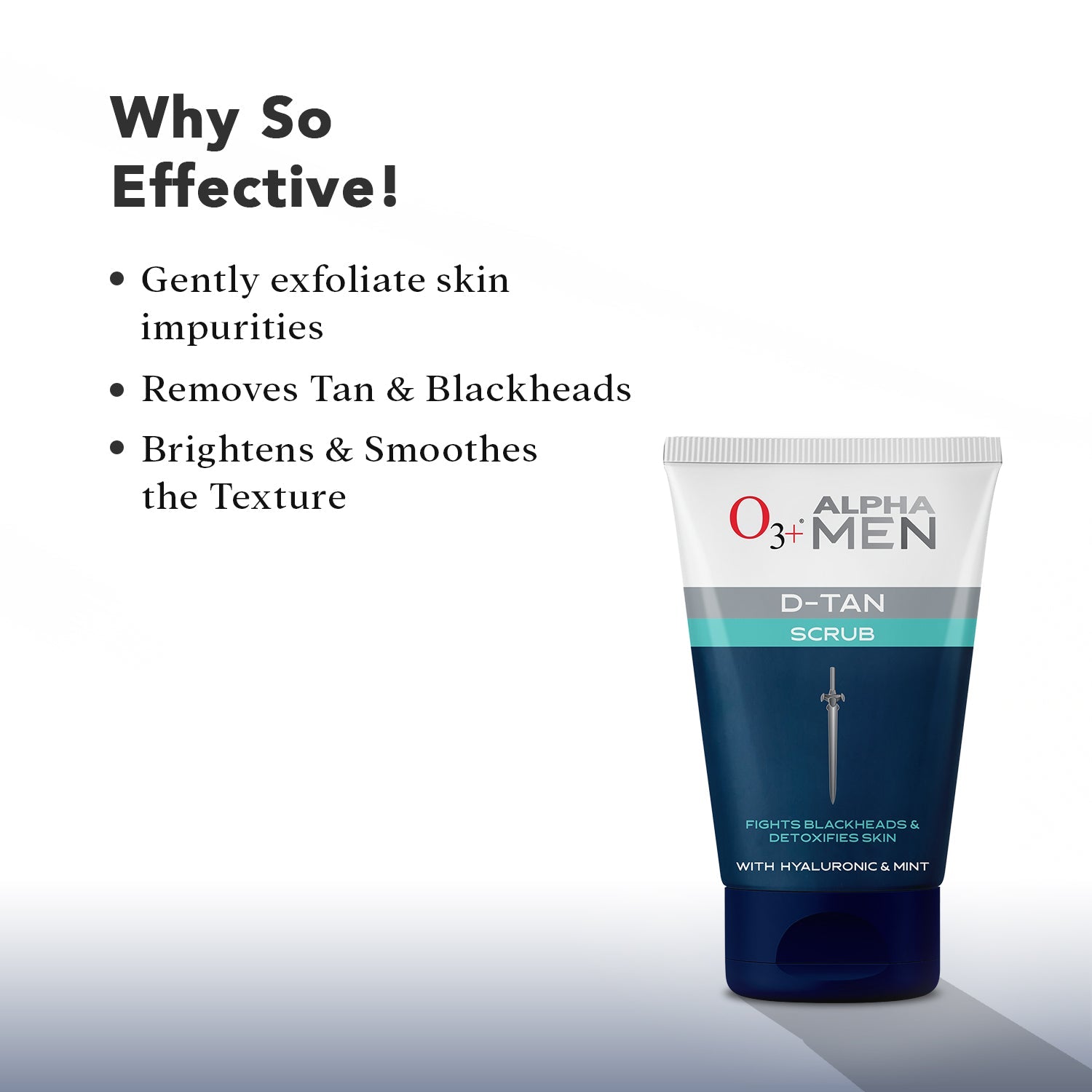 O3+ Alpha Men D-Tan Scrub with Mint and Hyaluronic Acid