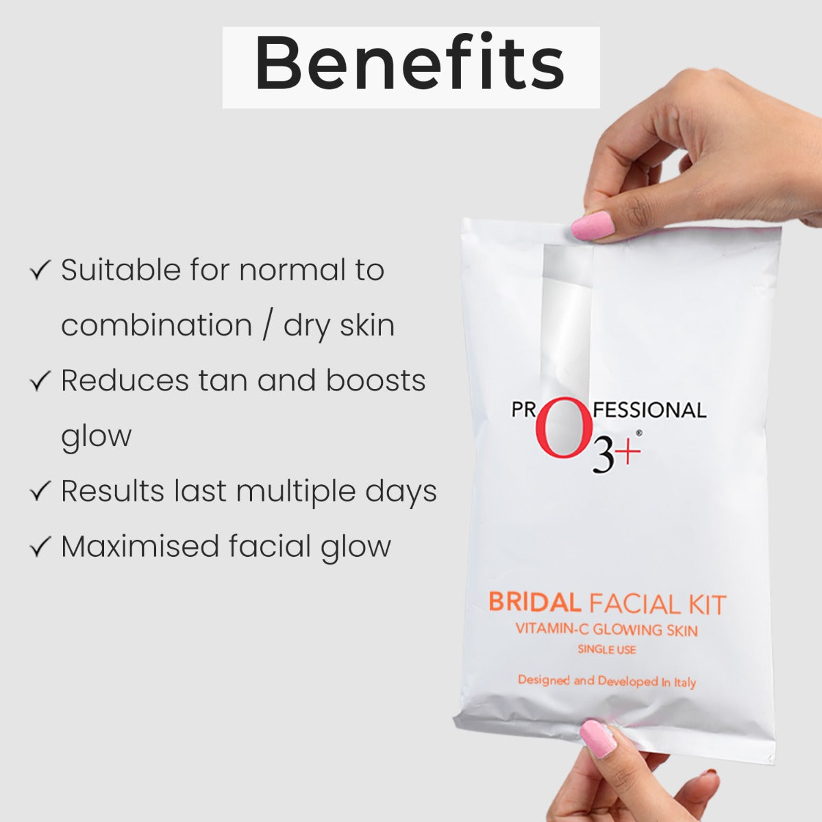 O3+ Bridal Vitamin C Kit key benefits panel