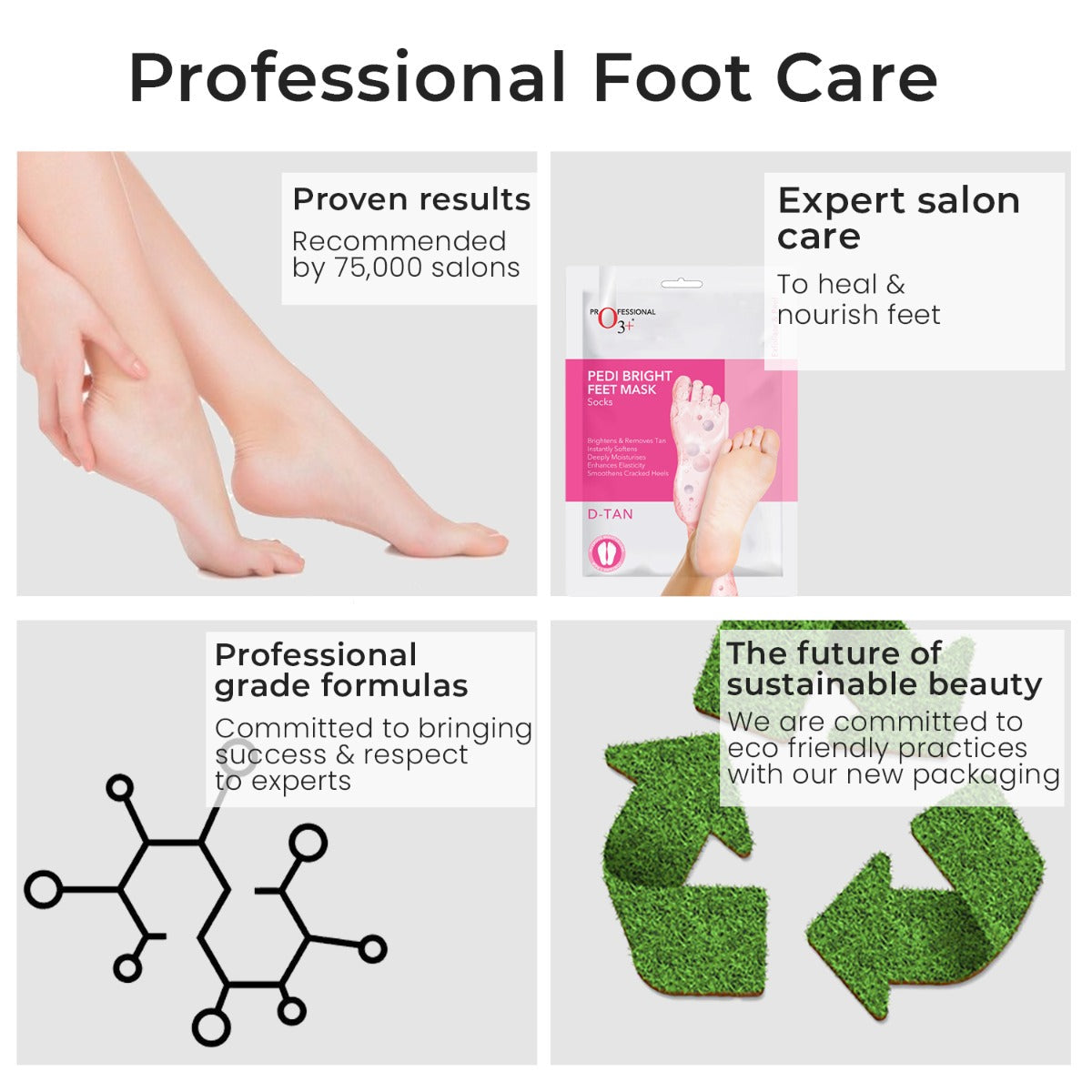 O3+ Pedi Bright Foot Socks Cream Mask foot care results