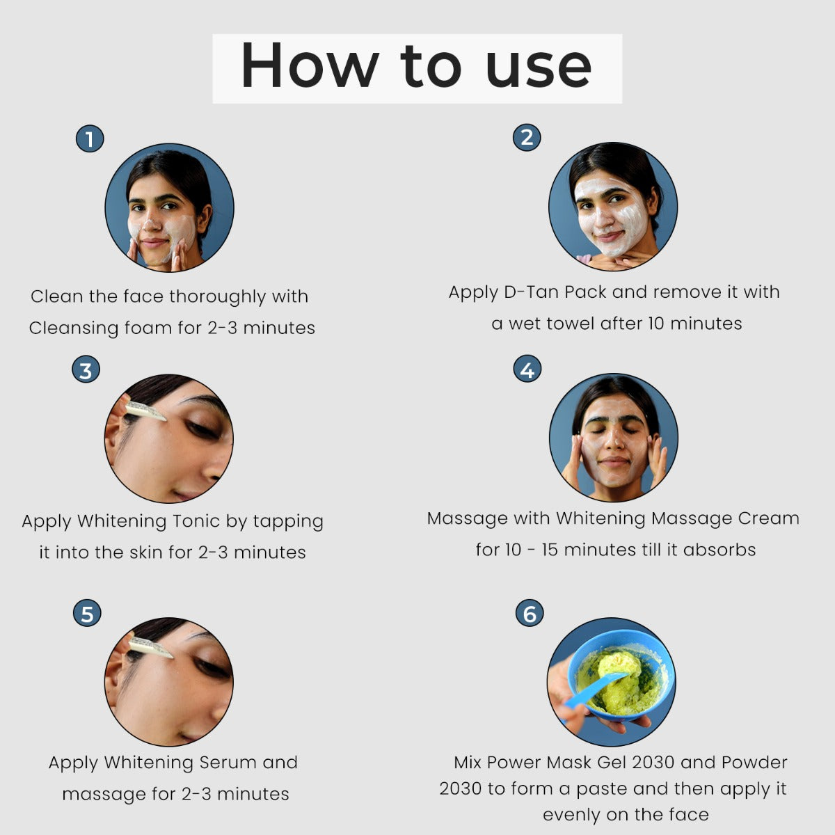 O3+ Bridal Facial Kit how to use steps 1-5