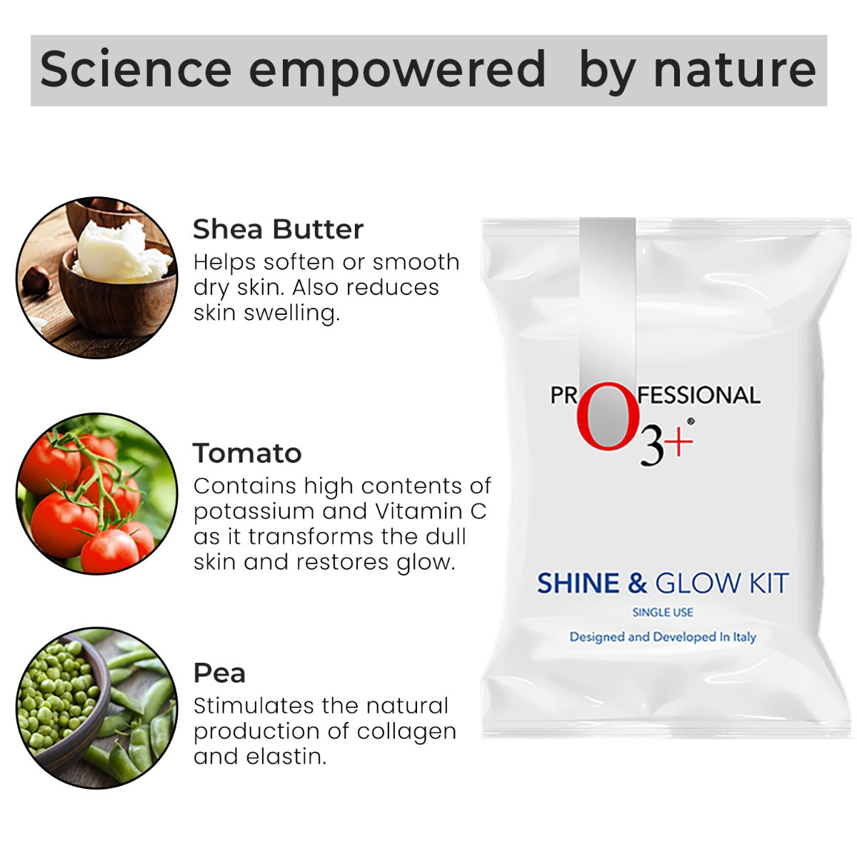 O3+ Shine & Glow Kit ingredients - Arbutin, Lactic Acid, Aloe Vera