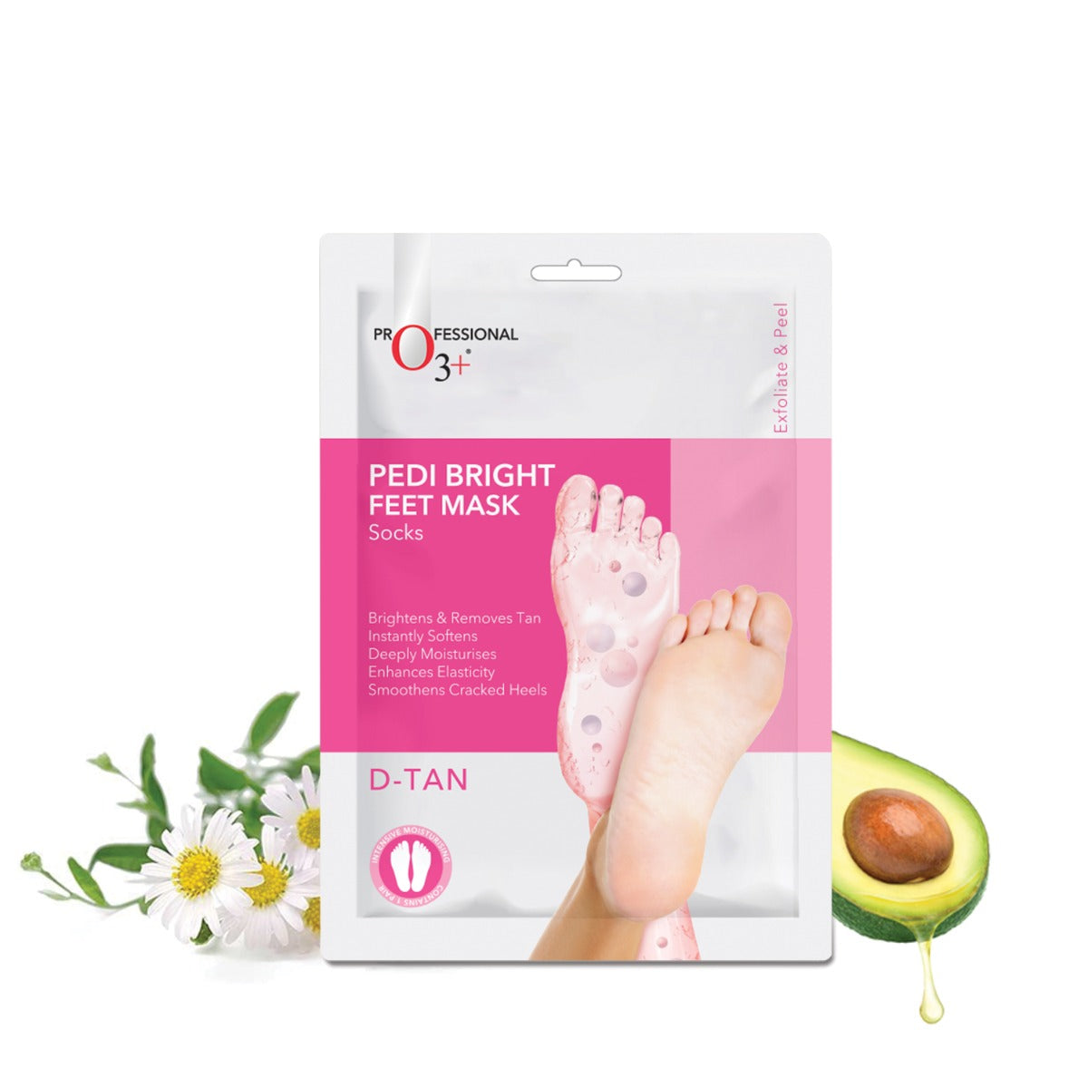 O3+ Pedi Bright Foot Socks Cream Mask front pack
