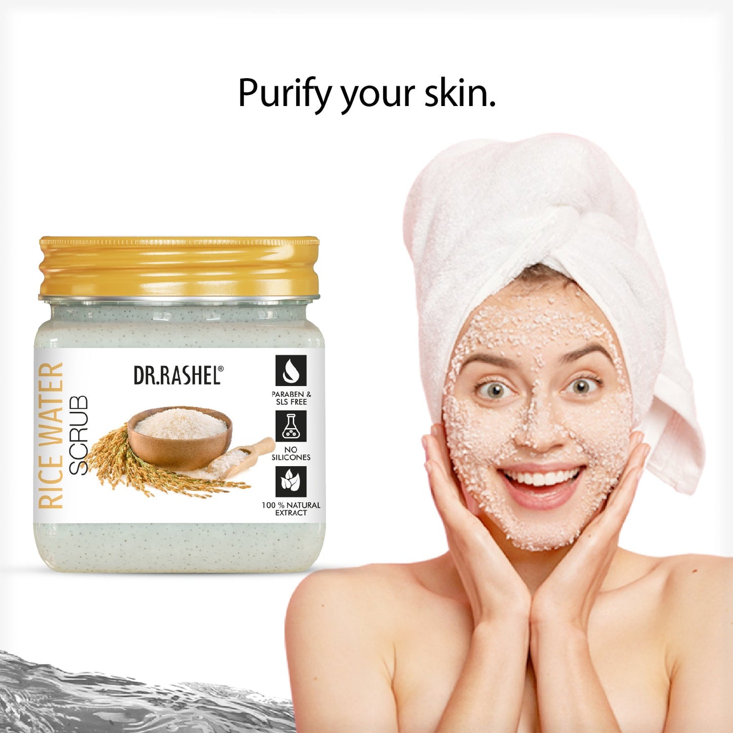 Dr. Rashel Rice Water Scrub description and highlights
